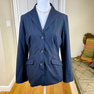Piazza Sempione Blazer Cotton Blend Black Single Breasted Italian (44/8)